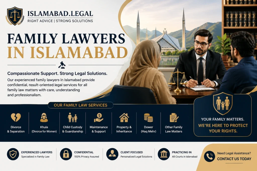Family lawyers in Islamabad providing professional legal consultation