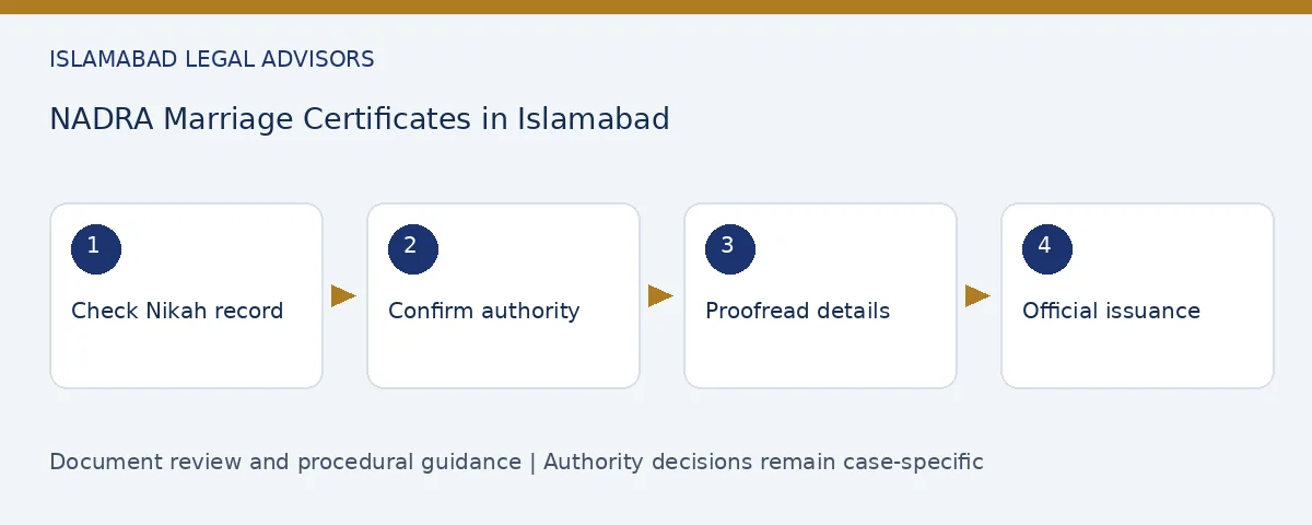 NADRA Marriage Certificates in Islamabad: document review and procedural steps